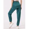 imageAllegra K Womens Satin Pants Tie Elastic High Waist Shiny Silky Dressy Satin Cargo JoggersBluegreen