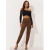 imageAllegra K Womens Satin Pants Tie Elastic High Waist Shiny Silky Dressy Satin Cargo JoggersCoffee