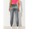 imageAllegra K Womens Satin Pants Tie Elastic High Waist Shiny Silky Dressy Satin Cargo JoggersGrey