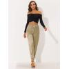 imageAllegra K Womens Satin Pants Tie Elastic High Waist Shiny Silky Dressy Satin Cargo JoggersKhaki