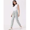 imageAllegra K Womens Satin Pants Tie Elastic High Waist Shiny Silky Dressy Satin Cargo JoggersLight Grey