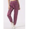 imageAllegra K Womens Satin Pants Tie Elastic High Waist Shiny Silky Dressy Satin Cargo JoggersPink Purple
