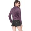 imageAllegra K Womens Short Soft Zip Up Faux Suede Biker Moto JacketDark Purple