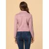 imageAllegra K Womens Short Soft Zip Up Faux Suede Biker Moto JacketDusty Pink