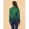 imageAllegra K Womens Short Soft Zip Up Faux Suede Biker Moto JacketGreen