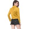 imageAllegra K Womens Short Soft Zip Up Faux Suede Biker Moto JacketMustard