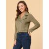 imageAllegra K Womens Short Soft Zip Up Faux Suede Biker Moto JacketPale Khaki