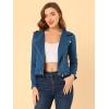 imageAllegra K Womens Short Soft Zip Up Faux Suede Biker Moto JacketRoyal Blue