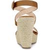 imageAllegra K Womens Slingback Crisscross Espadrille Wedges Heel SandalsBrown
