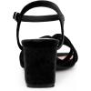 imageAllegra K Womens Square Toe Slingback Chunky Heels Velvet SandalsBlack