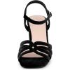 imageAllegra K Womens Square Toe Slingback Chunky Heels Velvet SandalsBlack