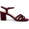 imageAllegra K Womens Square Toe Slingback Chunky Heels Velvet SandalsBurgundy