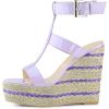 imageAllegra K Womens Strappy Espadrille Wedges Platform Purple Sandals  75 M US