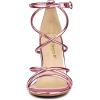 imageAllegra K Womens Strappy Straps Stiletto Heel Pink Sandals 7 M US
