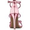 imageAllegra K Womens Strappy Straps Stiletto Heel Pink Sandals 7 M US