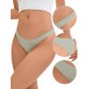 imageAllegra K Womens Underwear Satin Invisible Bikini Comfortable NoShow ThongsLight Gray Green