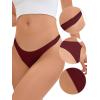 imageAllegra K Womens Underwear Satin Invisible Bikini Comfortable NoShow ThongsRed