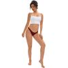 imageAllegra K Womens Underwear Satin Invisible Bikini Comfortable NoShow ThongsRed