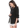 imageAllegra K Womens Utility Jacket Zip Up Drawstring Waist Snap Buttons Lightweight Anorak Jackets with PocketsBlack