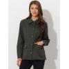 imageAllegra K Womens Utility Jacket Zip Up Drawstring Waist Snap Buttons Lightweight Anorak Jackets with PocketsDark Grey