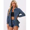 imageAllegra K Womens Utility Jacket Zip Up Drawstring Waist Snap Buttons Lightweight Anorak Jackets with PocketsDeep Gray Blue