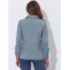 imageAllegra K Womens Utility Jacket Zip Up Drawstring Waist Snap Buttons Lightweight Anorak Jackets with PocketsGrey Blue