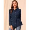 imageAllegra K Womens Utility Jacket Zip Up Drawstring Waist Snap Buttons Lightweight Anorak Jackets with PocketsNavy Blue