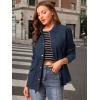 imageAllegra K Womens Utility Jacket Zip Up Drawstring Waist Snap Buttons Lightweight Anorak Jackets with PocketsNavy Blue