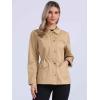 imageAllegra K Womens Utility Jacket Zip Up Drawstring Waist Snap Buttons Lightweight Anorak Jackets with PocketsTan Khaki
