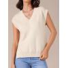 imageAllegra K Womens V Neck Sweater Vest 2025 Ribbed Knit Sleeveless Casual Loose Fit Pullover Sweaters TopApricot