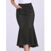 imageAllegra K Womens Washed Fishtail Denim Skirt High Waist Raw Hem Fashion Casual Midi Jean Skirts with PocketsBlack