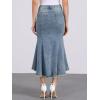 imageAllegra K Womens Washed Fishtail Denim Skirt High Waist Raw Hem Fashion Casual Midi Jean Skirts with PocketsGrey Blue