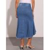 imageAllegra K Womens Washed Fishtail Denim Skirt High Waist Raw Hem Fashion Casual Midi Jean Skirts with PocketsMedium Blue