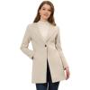 imageAllegra K Womens Winter Overcoat Lapel Collar Single Breasted Outerwear Long Pea CoatBeige White