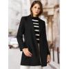 imageAllegra K Womens Winter Overcoat Notched Lapel One Buttoned MidLength Long CoatBlack
