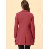 imageAllegra K Womens Winter Overcoat Notched Lapel One Buttoned MidLength Long CoatDark Pink