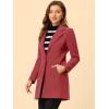 imageAllegra K Womens Winter Overcoat Notched Lapel One Buttoned MidLength Long CoatDark Pink