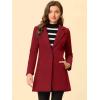 imageAllegra K Womens Winter Overcoat Notched Lapel One Buttoned MidLength Long CoatDark Red