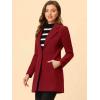 imageAllegra K Womens Winter Overcoat Notched Lapel One Buttoned MidLength Long CoatDark Red