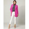 imageAllegra K Womens Winter Overcoat Notched Lapel One Buttoned MidLength Long CoatFuchsia