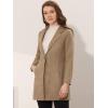 imageAllegra K Womens Winter Overcoat Notched Lapel One Buttoned MidLength Long CoatLight Brown