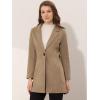 imageAllegra K Womens Winter Overcoat Notched Lapel One Buttoned MidLength Long CoatLight Brown
