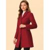 imageAllegra K Womens Winter Pea Coat 2025 Fall Single Breasted Long Outerwear Trench CoatsBurgundy