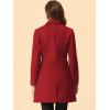 imageAllegra K Womens Winter Pea Coat 2025 Fall Single Breasted Long Outerwear Trench CoatsBurgundy