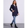imageAllegra K Womens Winter Pea Coat 2025 Fall Single Breasted Long Outerwear Trench CoatsDark Blue