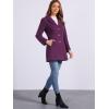 imageAllegra K Womens Winter Pea Coat 2025 Fall Single Breasted Long Outerwear Trench CoatsDark Purple