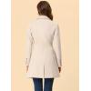 imageAllegra K Womens Winter Pea Coat 2025 Fall Single Breasted Long Outerwear Trench CoatsGream White