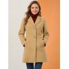 imageAllegra K Womens Winter Pea Coat 2025 Fall Single Breasted Long Outerwear Trench CoatsKhaki