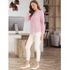 imageAllegra K Work Blouses for Women Stand Collar Long Sleeve Ruched Dressy Business Casual Work ShirtPink
