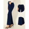 imageAllegra K Work Trousers for Womens Button Decor High Waisted Bell Bottom Pants